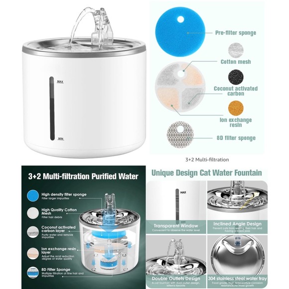 Cat Water Fountain, 108oz/3.2L (Used - Excellent Condition) - Picture 2 of 6